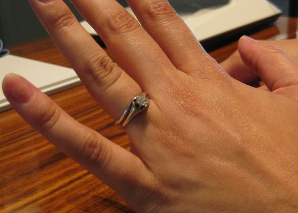 Bee's with curved wedding bands of any kind : wedding curved band chevron band wedding bands E Ring With Band July 23 11a