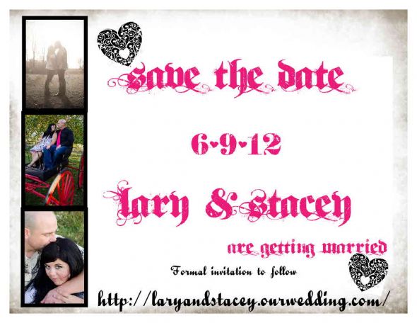 STD first try wedding save the date black pink diy invitations Image