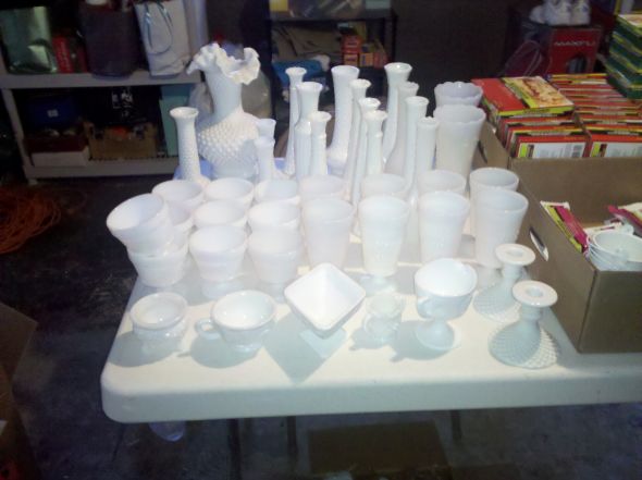Milkglass Vases & Candlesticks :  wedding milk milkglass glass vases white ivory ceremony diy reception Milkglass 4