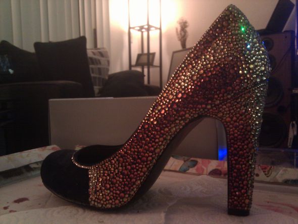 DIY Volcano Crystal Shoes :  wedding swarovski strass cobalt crystal diy shoes Outerleftvolcano