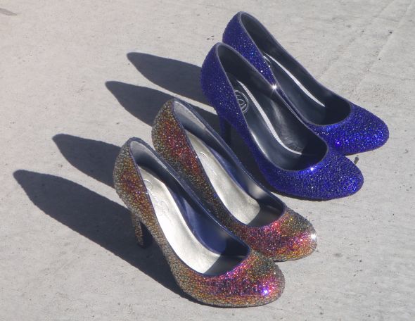 Finished: DIY Volcano Swarovski Crystal Shoes (Pic Heavy) :  wedding swarovski strass volcano crystal diy shoes Volcanocobalt2