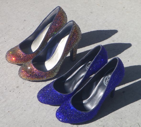 Finished: DIY Volcano Swarovski Crystal Shoes (Pic Heavy) :  wedding swarovski strass volcano crystal diy shoes Volcanocobalt3