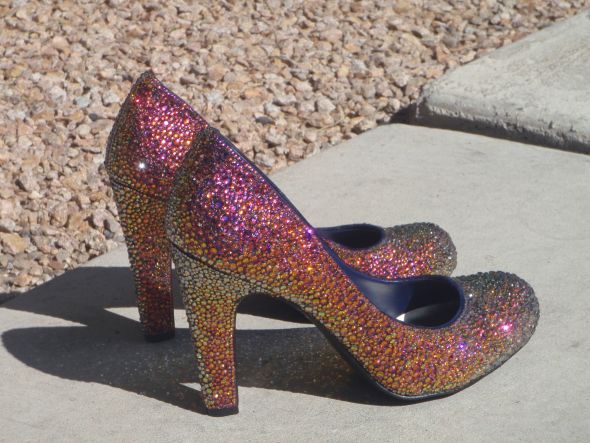 Finished: DIY Volcano Swarovski Crystal Shoes (Pic Heavy) :  wedding swarovski strass volcano crystal diy shoes Volcanofinishednice2