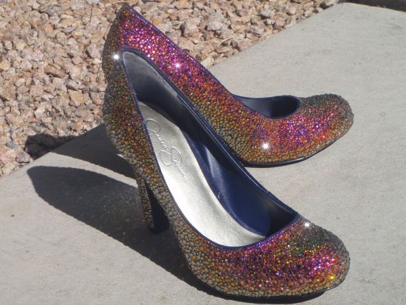 Finished: DIY Volcano Swarovski Crystal Shoes (Pic Heavy) :  wedding swarovski strass volcano crystal diy shoes Volcanofinishednice3