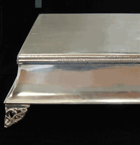 Cake Stand Silver Plated rectangular $130 email ashleydasilva1@aol.com :  wedding silver cake cake stand presentation decoration reception bridal shower black white ivory engagement diy Cak Stand