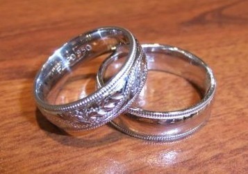 show me your his and hers matching rings!!! :  wedding wedding band his hers ring engagement custom jewelry Bands