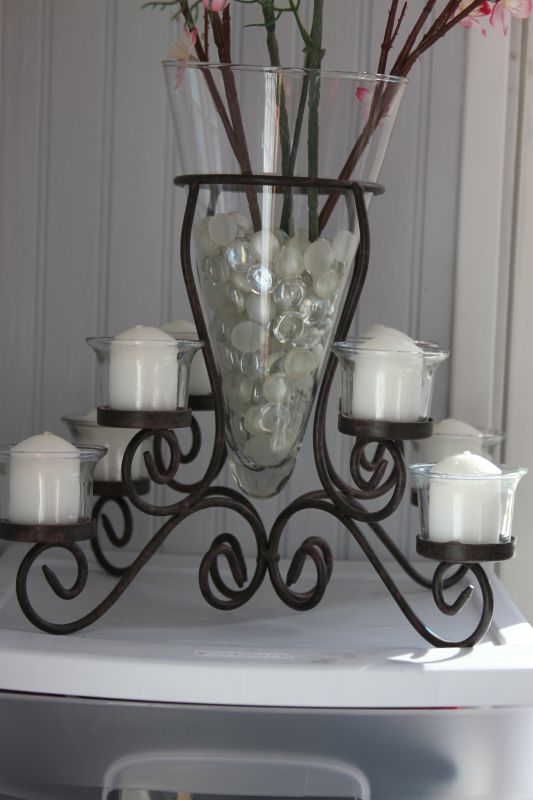 Wedding Decor : wedding centerpieces table numbers lanterns flower petals sign brown purple silver ceremony reception IMG 0845