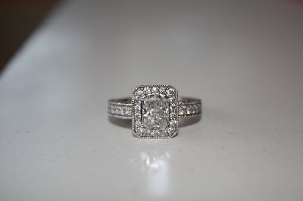 Radiant cuts! Calling all Bees with these! :  wedding radiant cut ring style solitaire three stone 1 photos pictures radiants IMG 0815 Copying