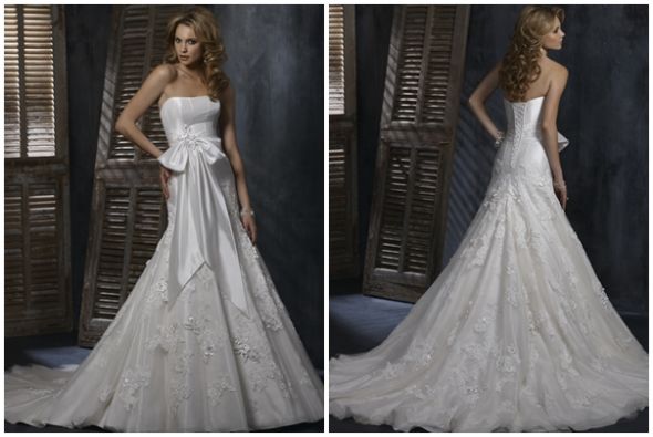 Newbees: What is your dream dress? : wedding jim hjelm lace vintage empire chiffon dress F47 Leightonmodel