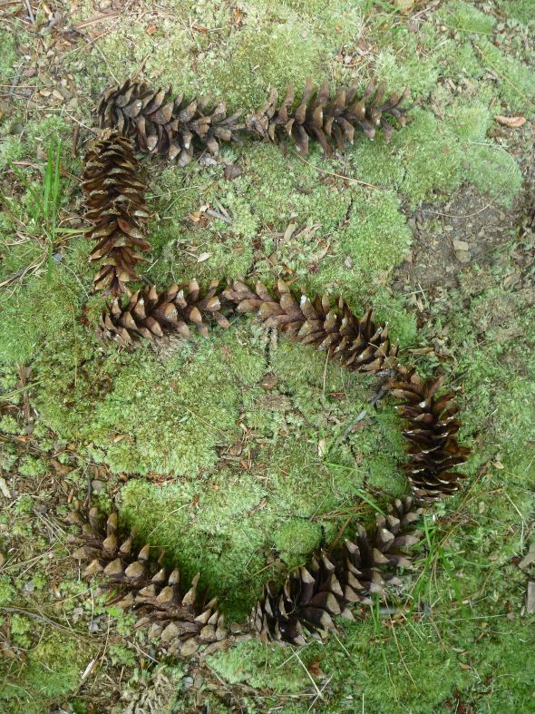 Outdoorsy Table Numbers :  wedding diy leaves nature outdoors reception rock rustic table numbers 5b