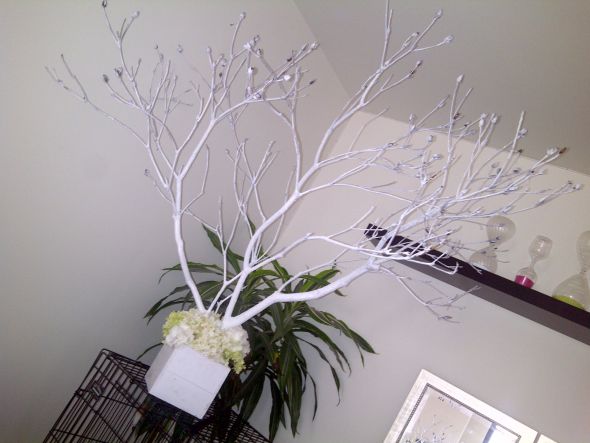 For SALE: WISH CRYSTAL TREE with Wishes Tags + crystals garland SET :  wedding wish tree crystal tree white ivory silver inspiration ceremony flowers diy invitations reception IMG 20110807 00468