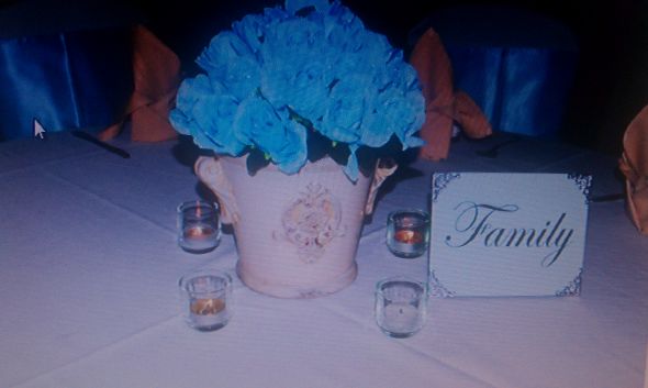 centerpiece and sign