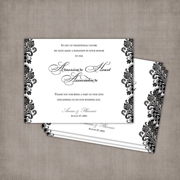 wedding favor cards on Wedding Favor Donation Cards   Wedding Charity Charity Favor Donation