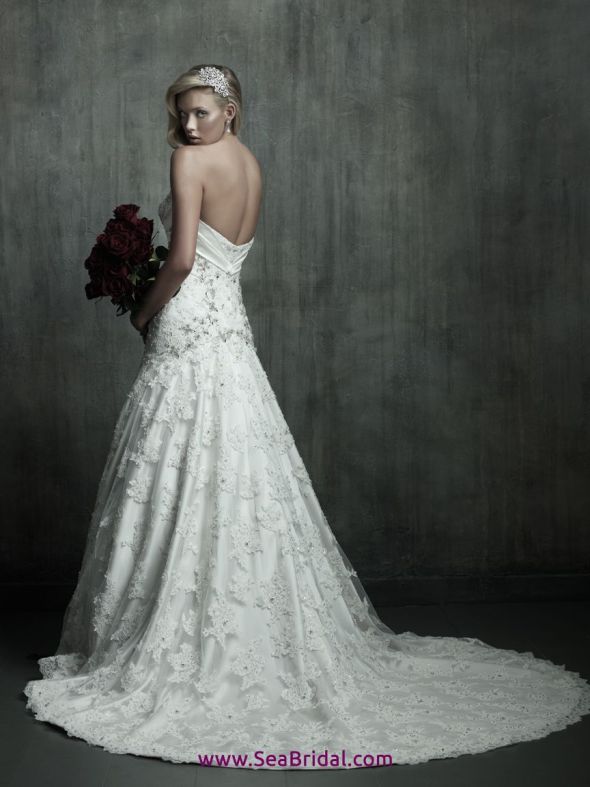 VEIL & HEADPIECE TROUBLE, Please advice... :  wedding veils hair accessories the perfect look Allure Couture C171 02 Back Of My Dress