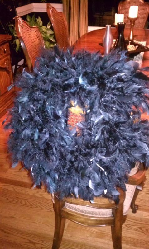  4 16 Black Feather Wreaths 10 wedding black feather wreath centerpiece 