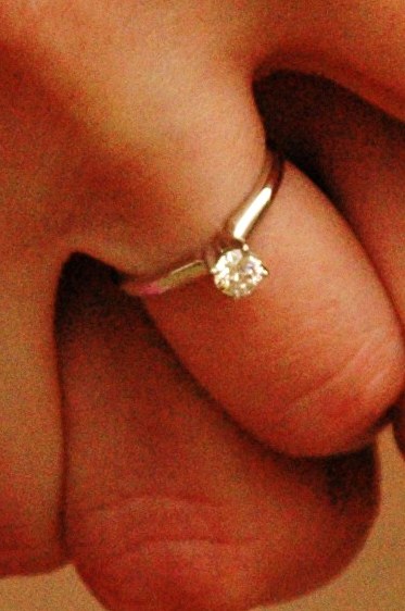 Your ring vs. Your Mothers...? UGH!!! Sorry...Kinda Long Venting...Pic included :  wedding rings mothers size diamonds solitaires E Ring