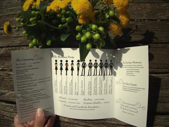 Wedding Programs with bridal party silhouettes wedding programs ceremony