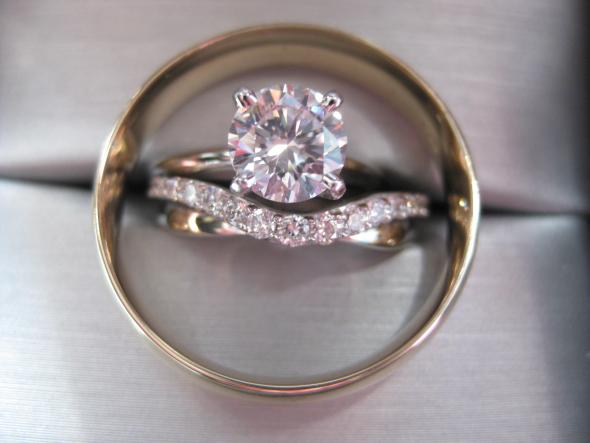 Bee's with curved wedding bands of any kind :  wedding curved band chevron band wedding bands IMG 1339