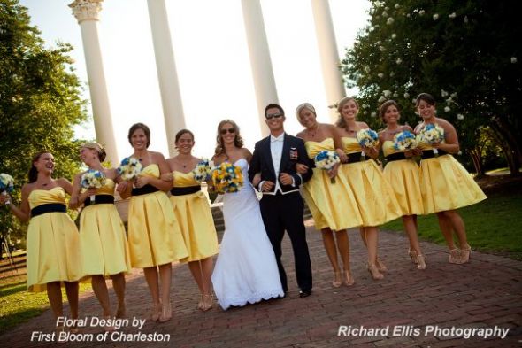 Yellow Bridesmaid Dresses--Who has pictures? Opinions? :  wedding 600x600 1293863965664 Bouquet6BlueYellowWhiteHydrangeaMumsRosesGerberaDaisies