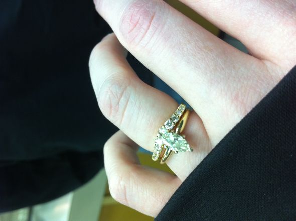 Marquise & Pear e-rings..show them off!!! RING PORN :  wedding wedding rings engagement rings rings marquise pear unique Ringbling