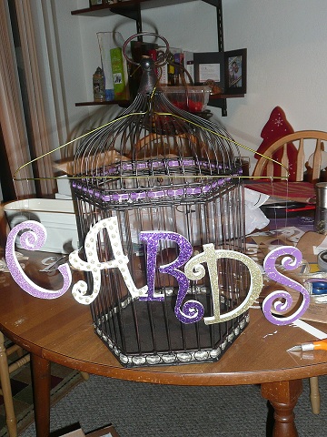 DIY birdcage card box HELP wedding card box cards birdcage gold purple