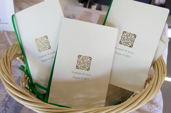 I also used a celtic knot stamp and DIY embossed my invites and programs