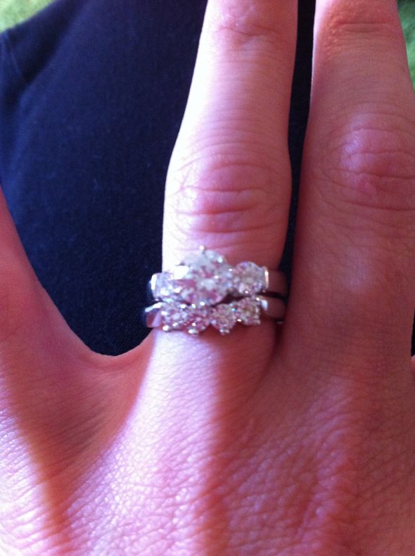 Ring Porn: your e-ring with band together.  GO! :  wedding Photo1