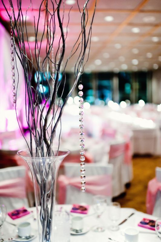 We had a fairy tale wedding theme with crystals Show me your centerpieces 