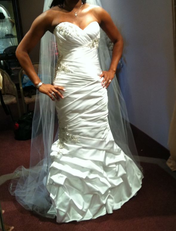 Help please! Which Dress Looks Best? :  wedding dress choose poll sparkle mikaella allure mermaid Dress 2