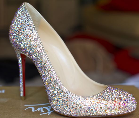 DIY Friday : wedding diy features Christian Louboutin Fifi Strass 1 Christian Louboutin Fifi Strass! I strassed my own Christian Louboutin Heels!!! : wedding fifi strass christian louboutin swarovski crystal shoes heels aurora borealis crystals cl gold ivory silver shoes Christian Louboutin Fifi Strass 1