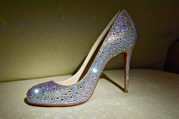 Christian Louboutin Fifi Strass! I strassed my own Christian Louboutin Heels!!! :  wedding fifi strass christian louboutin swarovski crystal shoes heels aurora borealis crystals cl gold ivory silver shoes Christian Louboutin Strass Fifi