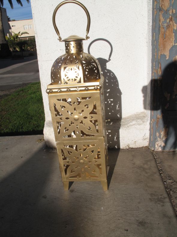 7 Gold Moroccan Style Lanterns Wedding Centerpiece wedding lantern gold 