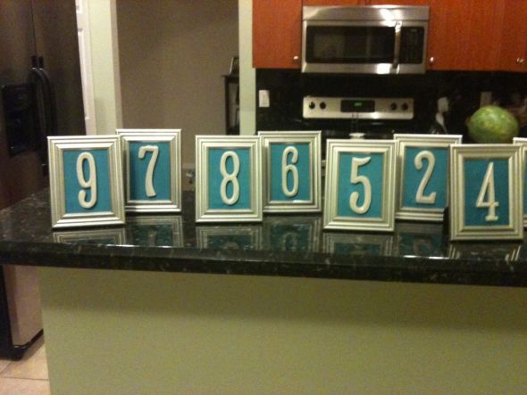 Picture Frame Table Numbers with Wood and Fabric wedding table numbers 