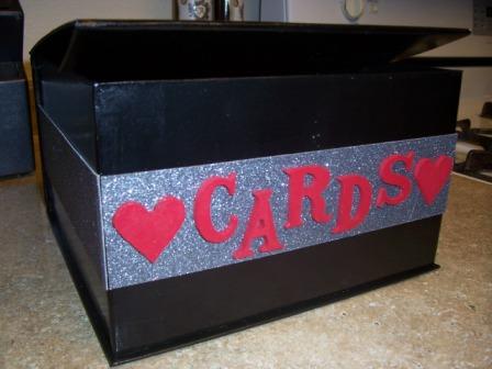 Our Card Box wedding card box black red silver diy Card Box