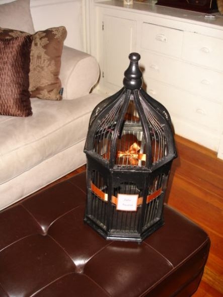 Wedding Over..Items for Sale! Badgley Shoes, Birdcage, Cake topper, Table #'s + :  wedding Cage1