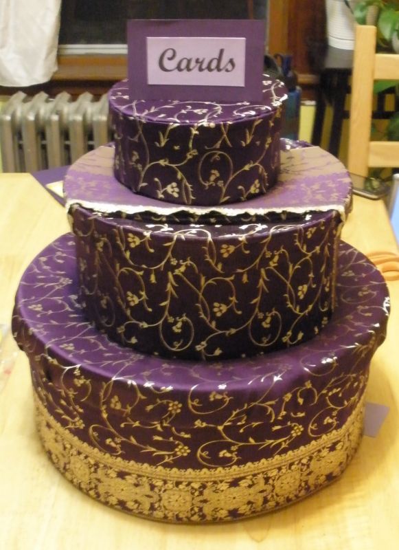 Purple and gold cardbox wedding purple diy P1150218