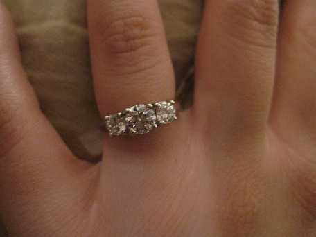 show me your three-stone e-rings! :  wedding three stone ring three stone radiant cut Top View