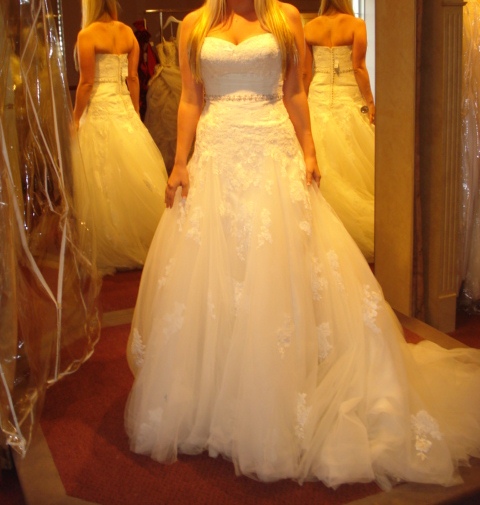 HELP! I can't decide between two dresses. Please let me know your thoughts! :  wedding dress enzoni maggie sottero Dress 1  Front