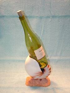 Elegant Message in a Bottle Centerpiece ideas? :  wedding nautical message in a bottle centerpieces white navy silver champagne yacht wine bottle NautilusShellbottleholder