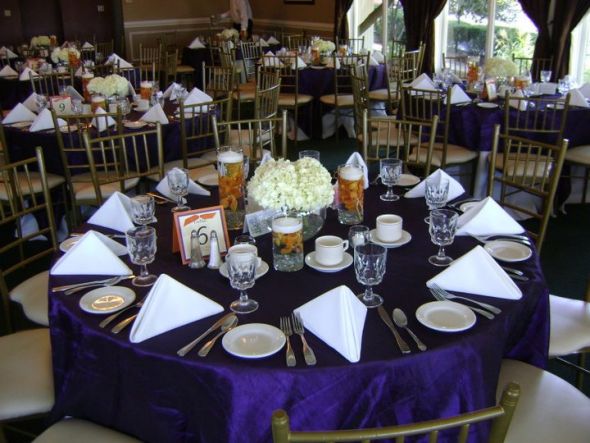 Photo of our reception tables with Overlays