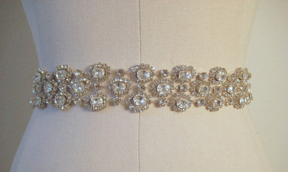 Sash/Belt Options with Vera Wang White Dress :  wedding sash belt vera wang white vw351011 Crystal Belt