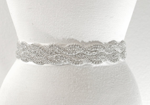 Sash/Belt Options with Vera Wang White Dress :  wedding sash belt vera wang white vw351011 GlamSash