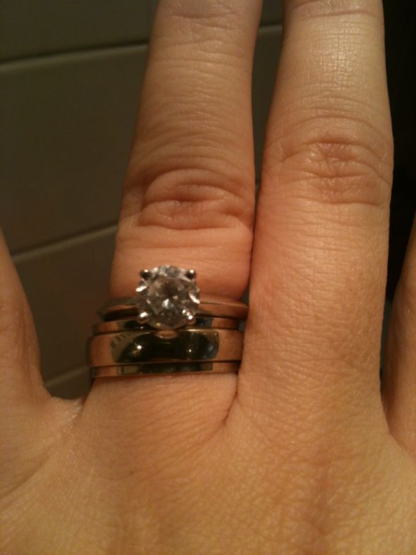 Wedding Band Help (pics are big, sorry) :  wedding wedding ring band vera wang love zales Set