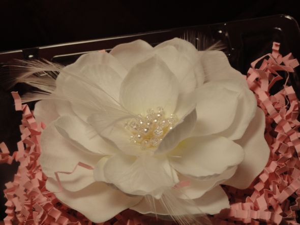 wedding tiara hair flower It has pearls and swarovski crystals in the 