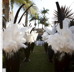 Civil/secular  - how did you decorate your ceremony space? :  wedding secular ceremony ceremony decor arch Feathers