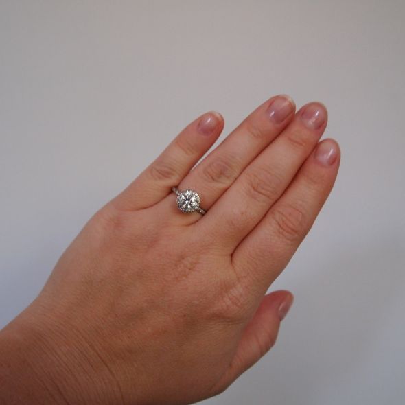 Ohhh Halo Ring Ladies!!! Show me yours! :) : wedding ring halo Nice Hand Pic