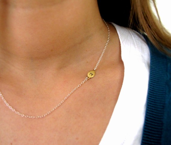 Bridesmaid gift... Input needed :  wedding bridesmaid gift necklace Initial On The Side
