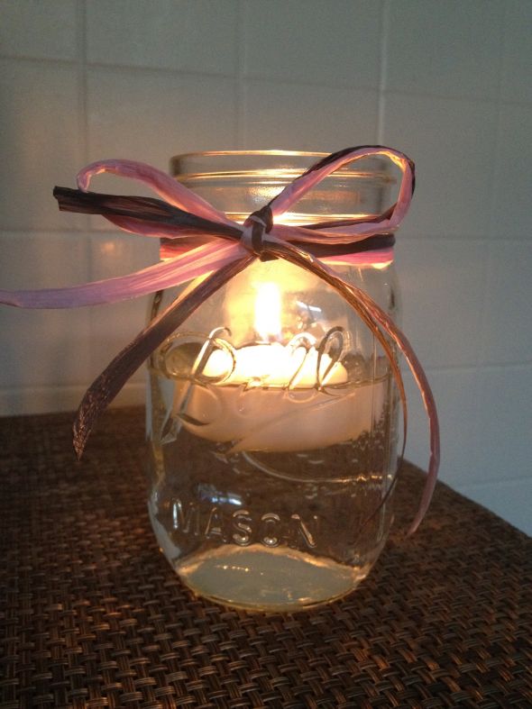 Mason Jar candles for cocktail hour