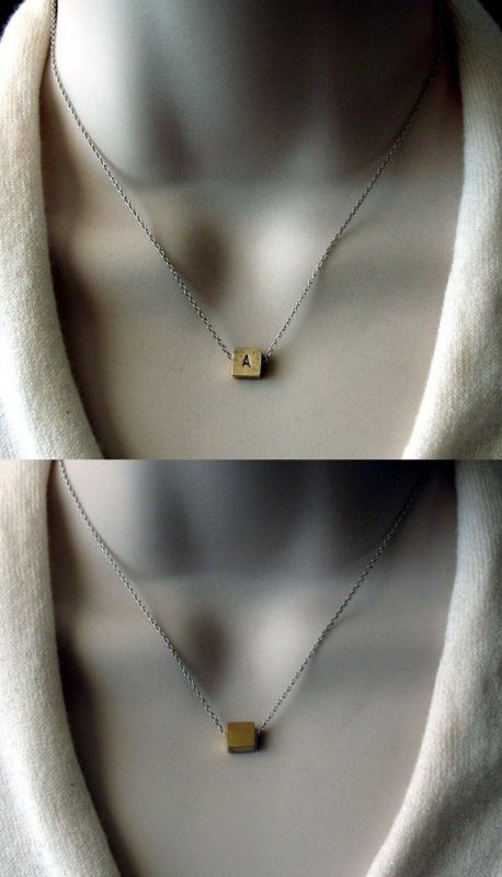 Bridesmaid gift... Input needed :  wedding bridesmaid gift necklace Square Initial 