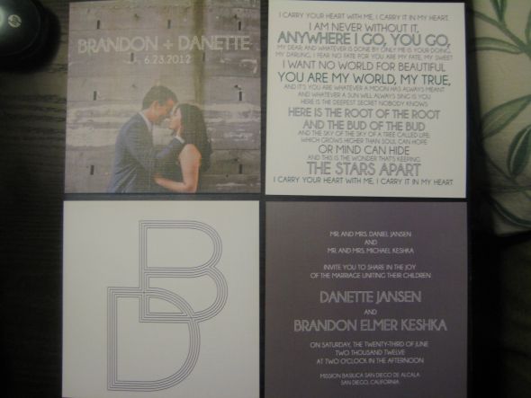 San Diego Skyline Modern Invitations :  wedding diy invitations modern skyline teal white IMG 9691